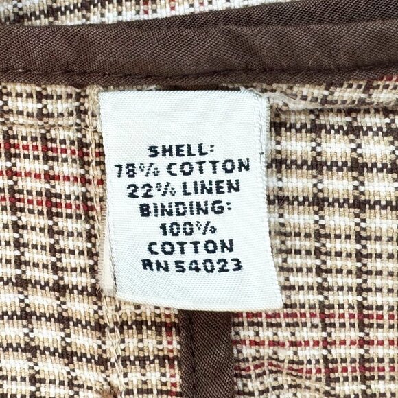 Banana Republic Linen Cropped Plaid Cotton Jacket - Picture 7 of 8